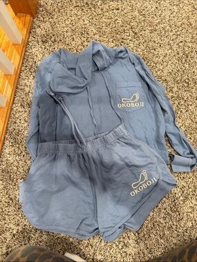 Ocean Drive Blue Kids Matching Set Okoboji Logo